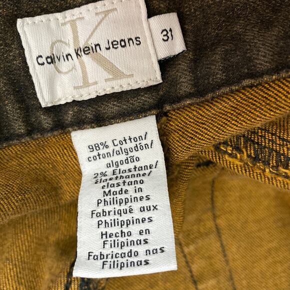 Brown Acid Jeans Dirty Wash Overdyed Calvin Klein Rust Mud Western 31 y2k 2000s - Picture 9 of 16